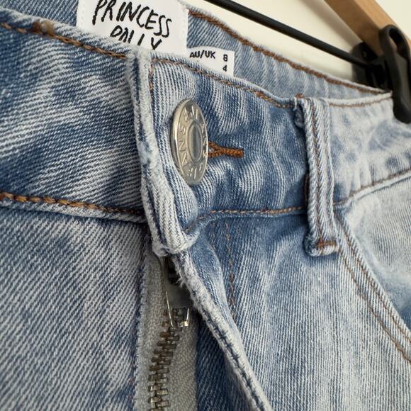 Princess Polly Careline Jeans Light Wash Cotton Spandex Stretch 5-pocket button - Picture 4 of 9